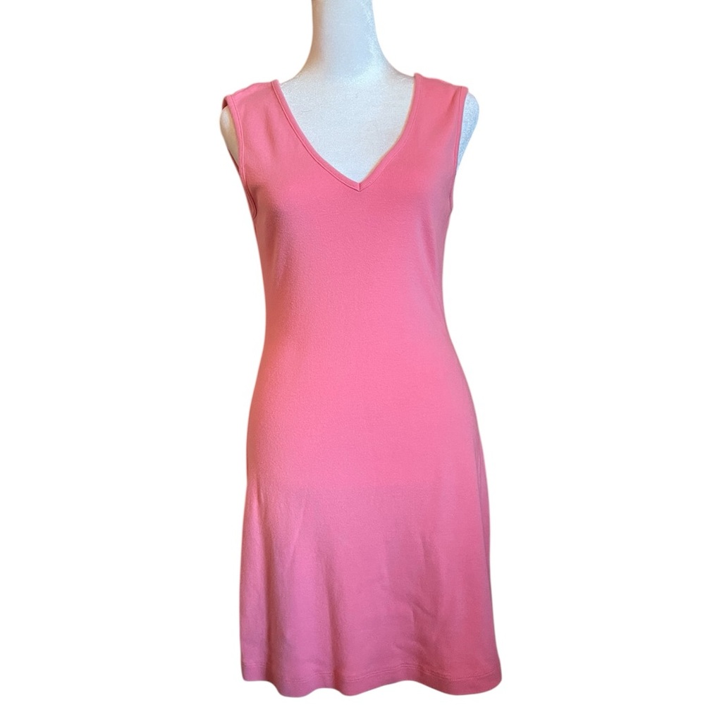 Moda International Coral Pink Cotton Sleeveless V-Neck Dress Size M